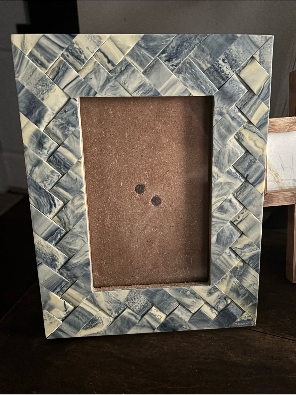 Birch Lane Heritage Blue and Cream Woven Mosaic Frame
